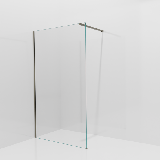 Balmani Modular douche à l'italienne: 120 x 200 cm, Verre extra transparent, avec coating, Profil Gris pierre