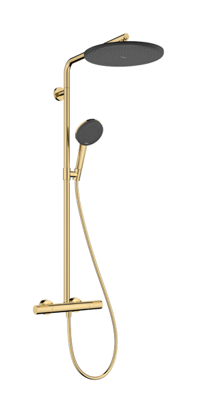 Hansgrohe Raindance Alive S Puro Showerpipe regendoucheset 300 1jet, Ecosmart met Ecostat element thermostaat Polished Gold Optic
