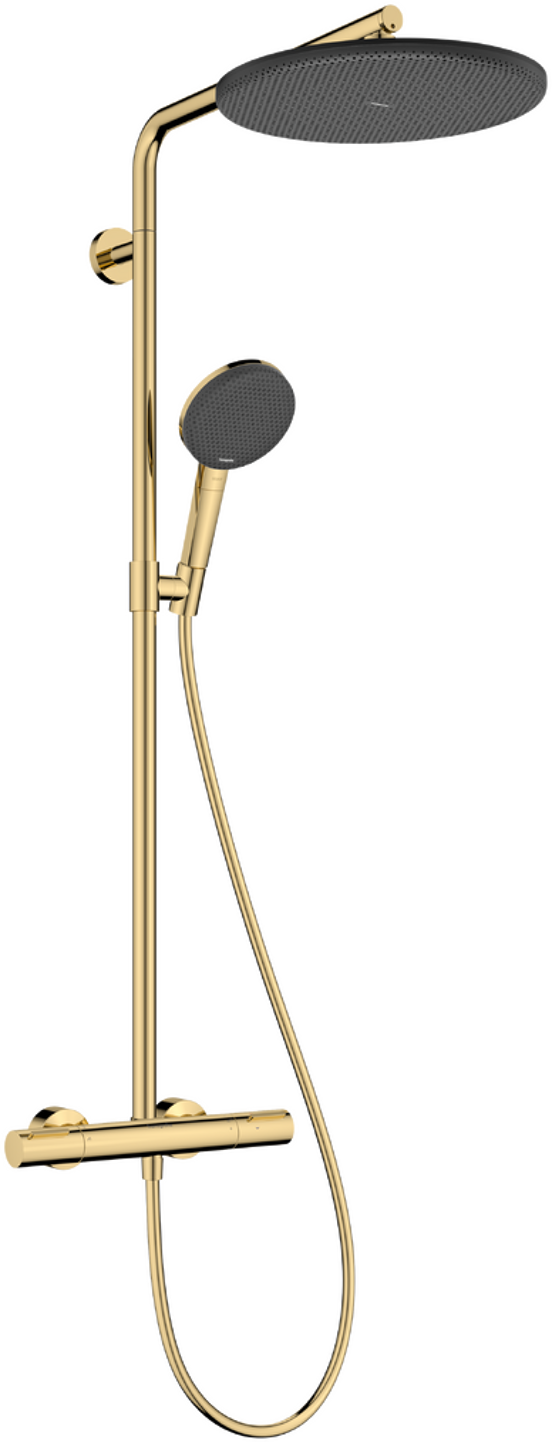 Hansgrohe Raindance Alive S Puro Showerpipe regendoucheset 300 1jet, Ecosmart met Ecostat element thermostaat Polished Gold Optic
