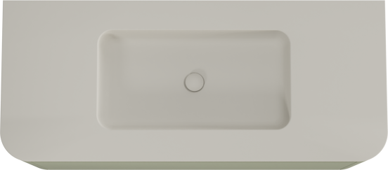 Balmani Moon meuble salle de bains suspendu 130 x 55 cm vert sauge avec Moon plan simple en top solid soie grise