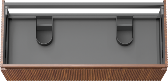 Storke Ribs meuble sous-lavabo suspendu 120 x 52 cm noyer 2 tiroirs