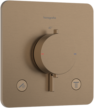 Hansgrohe Ecostat Comfort Q Thermostat-Duscharmatur: Unterputz, für 2 Verbraucher, Brushed Bronze