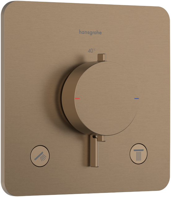 Hansgrohe Ecostat Comfort Q Thermostat-Duscharmatur: Unterputz, für 2 Verbraucher, Brushed Bronze