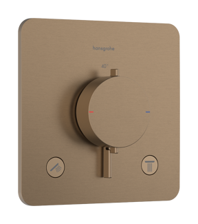 Hansgrohe Ecostat Comfort Q Thermostat-Duscharmatur: Unterputz, für 2 Verbraucher, Brushed Bronze