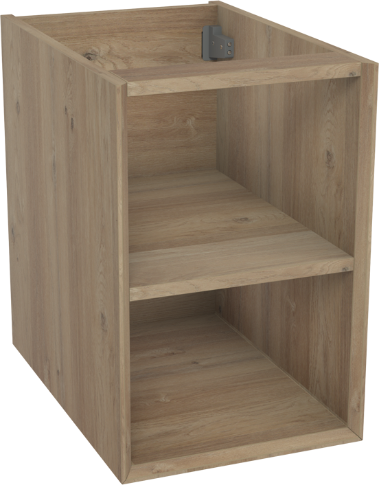 Storke Edge meuble sous-lavabo suspendu 35 x 52 cm chêne brut avec 2 niches