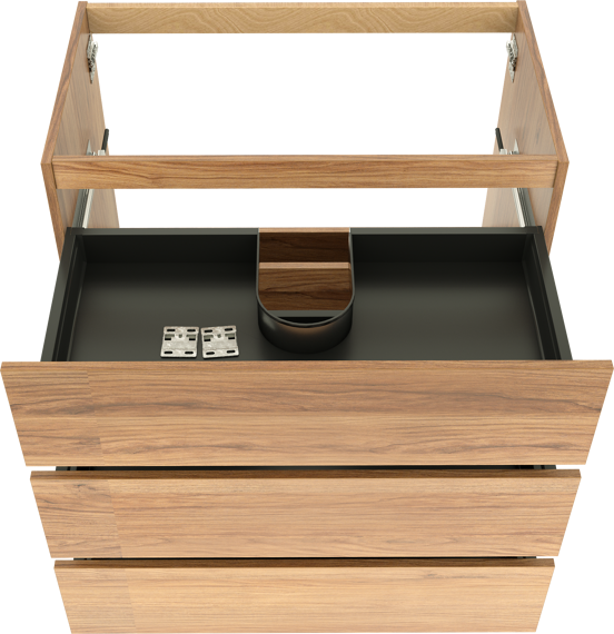 Balmani Lucida staande wastafelonderkast 90 x 55 cm teak 3 lades