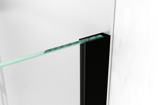 Linie Walk-In inloopdouche 140 x 200 cm helder glas mat zwart profiel