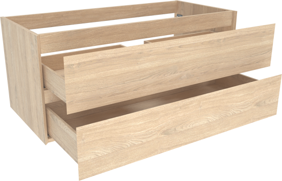 Balmani Mitra meuble sous-vasque suspendu 120 x 55 cm plaqué chêne naturel 2 tiroirs