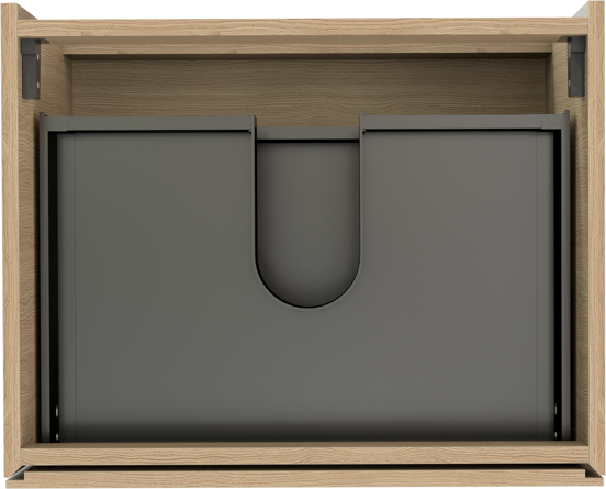 Storke Edge zwevende wastafelonderkast 65 x 52 cm natuur eik 2 lades