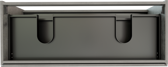 Storke Edge staande wastafelonderkast 120 x 46 cm beton donkergrijs 3 lades 2 sifonuitsparingen
