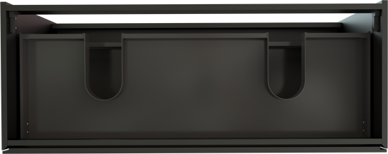 Storke Edge meuble sous-vasque a poser 120 x 46 cm noir mat 3 tiroirs 2 découpés de siphon