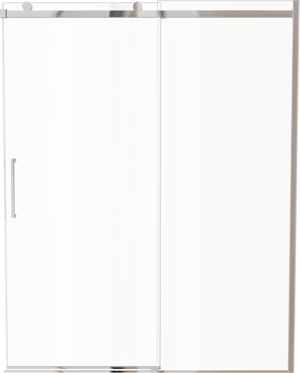 Luca Varess Boltano porte coulissante 160 cm x 200 cm verre transparent chrome profil
