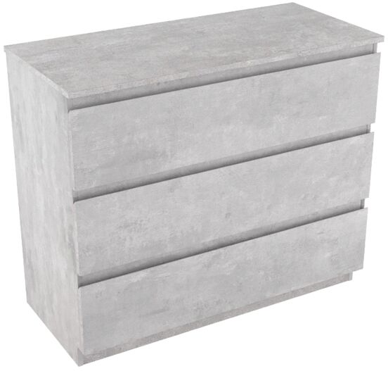 Linie Lado meuble salle de bains à poser 100 x 46 cm béton gris foncé avec Lado tablette simple ou double en mélaminé béton gris foncé