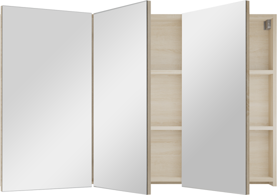 Linie Montro armoire de toilette 120 x 75 cm chêne blanc