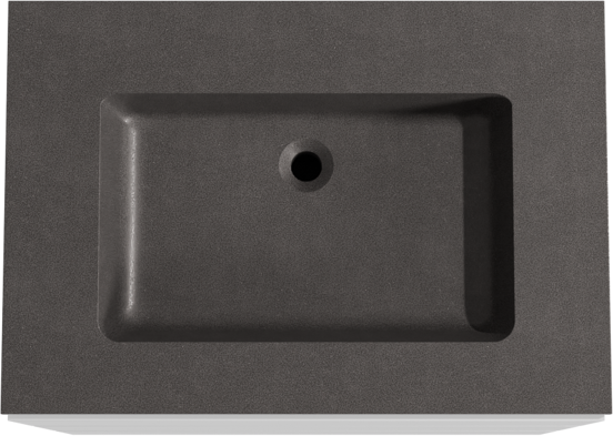 Storke Edge meuble salle de bains à poser 75 x 52 cm blanc mat avec Scuro plan simple en quartz noir mat