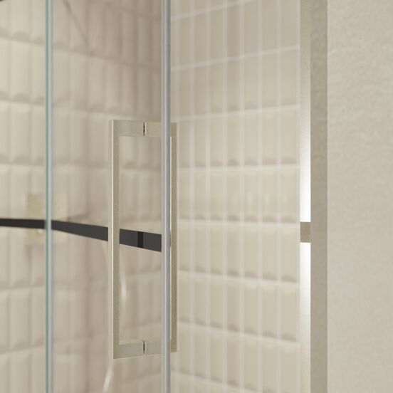 Balmani Senses Design douche draaideur links 140 cm x 210 cm Lined glas, Brushed CoolMetal profielen