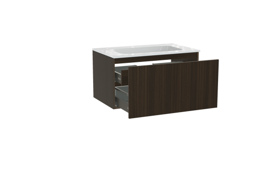 Balmani Sfera meuble salle de bains suspendu 90 x 55 cm eucalyptus avec Tablo Strada plan simple en marbre composite blanc brillant