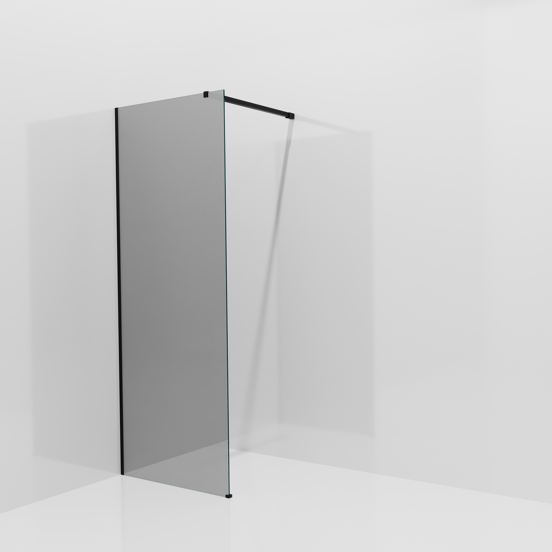 Balmani Modular douche à l'italienne: 80 x 200 cm, Miroir Reflex, avec coating, Profil Noir mat