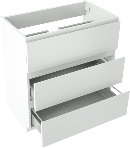 Storke Delta cabinet 3 dr 80x85x48cm mat white