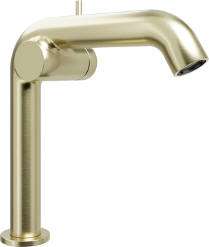 Blaufoss Round M EcoStart standaard wastafelkraan brushed champagne gold