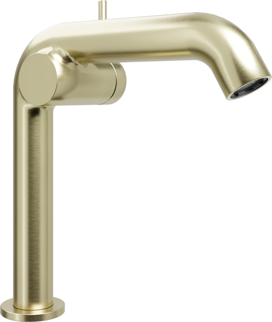 Blaufoss Round M EcoStart Standard-Waschtischarmatur Brushed Champagner Gold