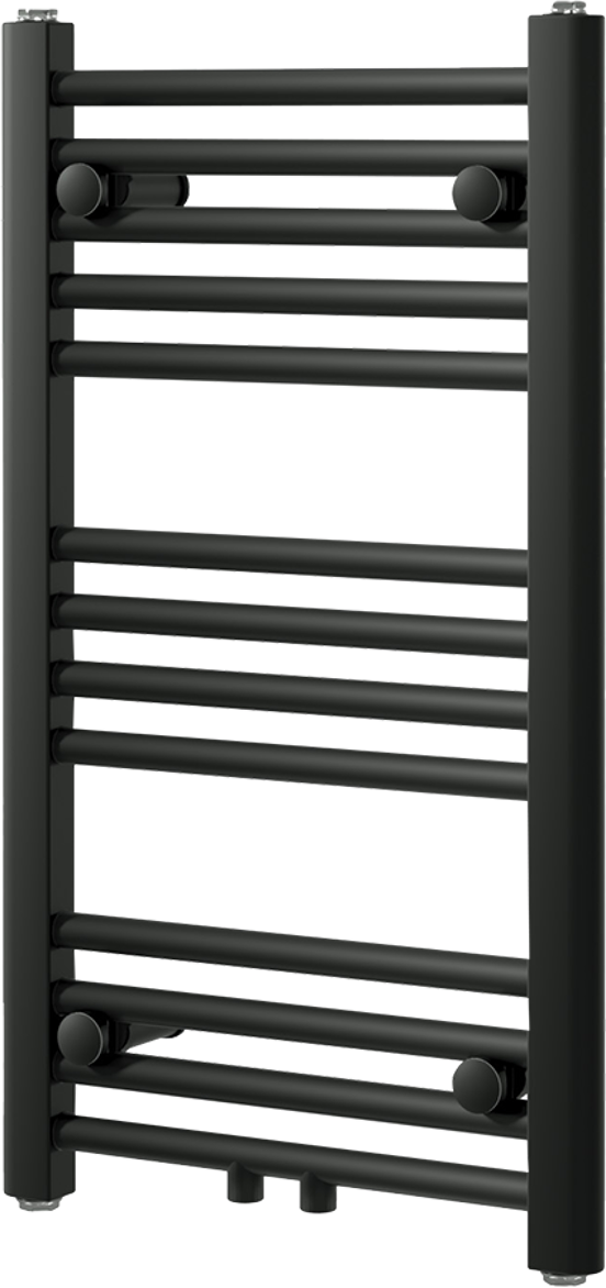 Vipera Kanza enkele handdoekradiator 40 x 70 cm centrale verwarming mat zwart zij- en middenaansluiting 300W
