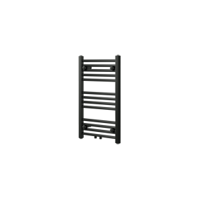 Vipera Kanza enkele handdoekradiator 40 x 70 cm centrale verwarming mat zwart zij- en middenaansluiting 300W