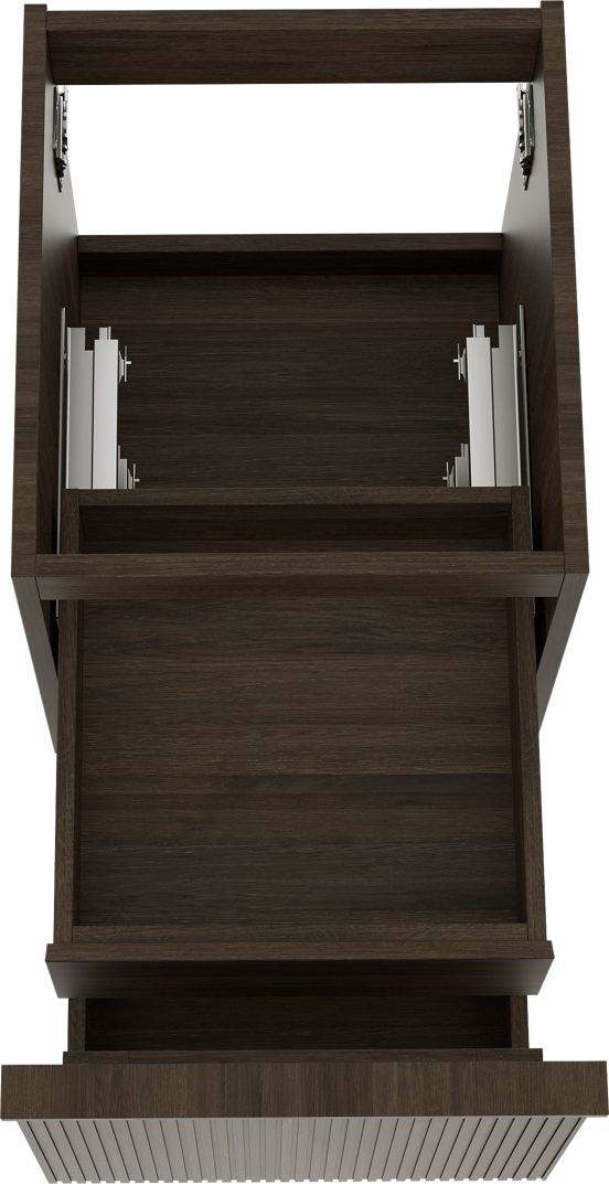 Balmani Forma zwevende wastafelonderkast 45 x 55 cm gerookt eiken 2 lades vert. sym. groef