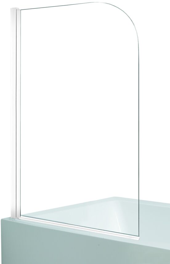 Linie Palma Badewannenaufsatz: 80 cm, Klarglas, Weißes Profil