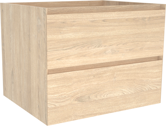 Balmani Mitra zwevende wastafelonderkast 67,5 x 55 cm fineer natuur eik 2 lades
