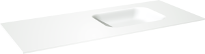 Balmani Tablo Arcato asymmetrisch rechtse wastafel matte Solid Surface 135 x 55 cm, afvoerplug niet inbegrepen
