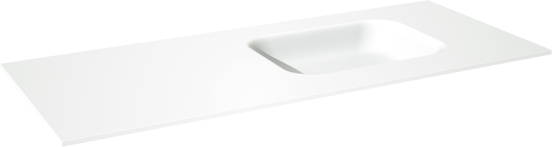 Balmani Tablo Arcato plan vasque asymétrique à droite mat Solid Surface 135 x 55 cm, bonde non incluse