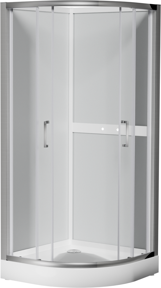 Luca Varess Talan kwartronde douchecabine met schuifdeuren 90 x 90 cm helder glas mat chroom profiel
