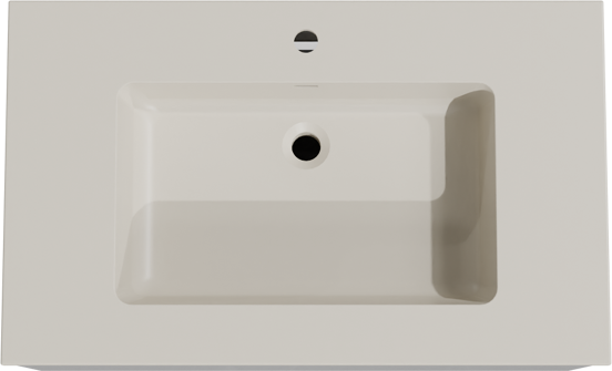Storke Edge zwevend badkamermeubel 85 x 52 cm glanzend wit met Diva enkele wastafel in top solid zijdegrijs