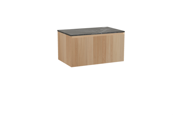 Balmani Idra meuble salle de bains suspendu 90 x 55 cm chêne naturel avec Stretto tablette simple en marbre pietra grey