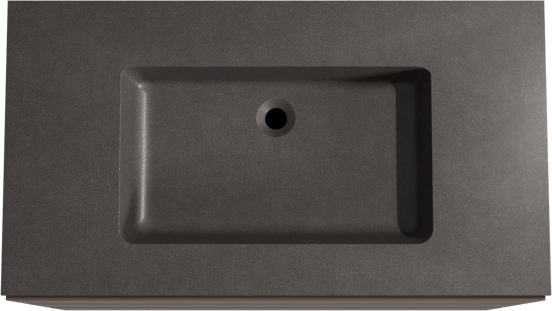 Storke Edge meuble salle de bains à poser 95 x 52 cm noyer avec Scuro plan simple en quartz noir mat