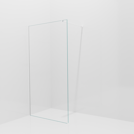 Balmani Modular inloopdouche: 110 x 200 cm, Helder glas met coating, Mat witte profielen