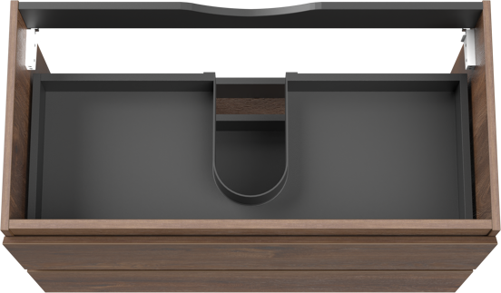 Linie Lado zwevende wastafelonderkast 90 x 46 cm bruine eik 2 lades