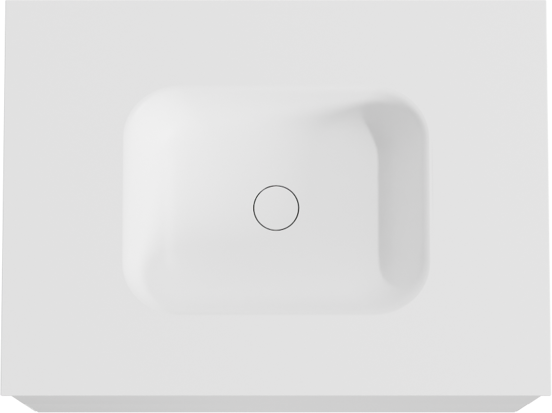 Balmani Mitra meuble salle de bains suspendu 75 x 55 cm blanc mat avec Tablo Arcato plan simple en solid surface blanc mat