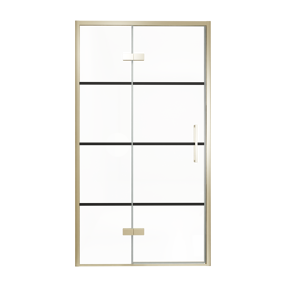 Balmani Senses Design douche draaideur links 120 cm x 210 cm Lined glas, Brushed Champagne Gold profielen