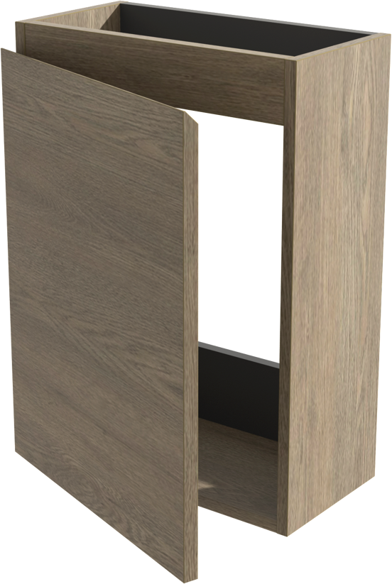 Linie Lado zwevende fonteinkast 40 x 21 cm grijs eiken