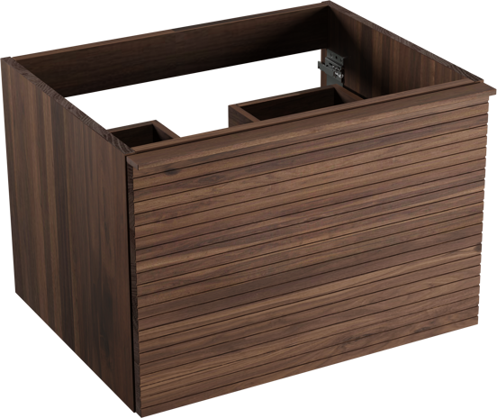 Balmani Forma meuble sous-lavabo suspendu nervure horizontale 67,5 x 55 cm noyer Américain 2 tiroirs
