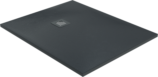 Balmani Vega receveur de douche 100 x 80 cm marbre composite gris graphite texture ardoise