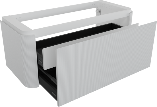 Balmani Moon meuble sous-vasque suspendu 130 x 55 cm blanc mat 2 tiroirs Nervure sym. vert.