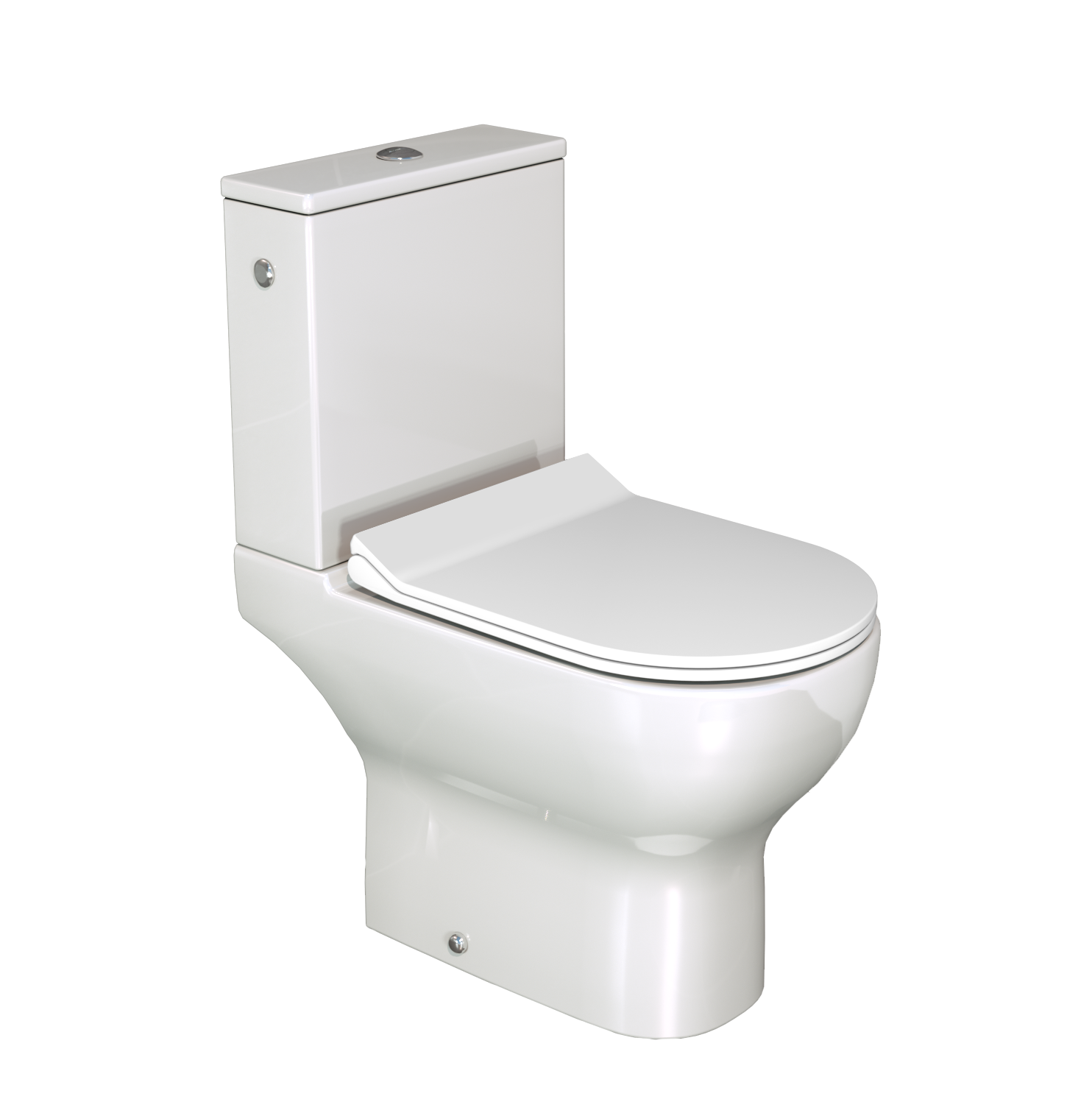 Linie Aviso staand toilet hoogglans wit met spoelrand