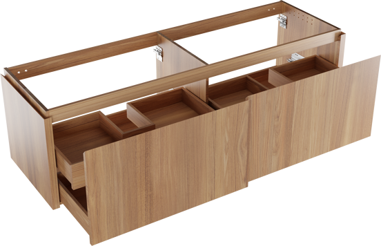 Balmani Eclips meuble sous-lavabo suspendu 180 x 55 cm Teck 4 tiroirs