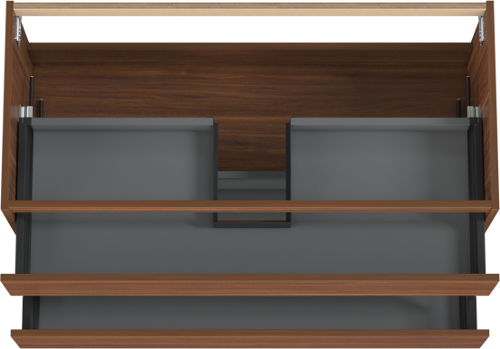 Balmani Lucida zwevende wastafelonderkast 120 x 55 cm Amerikaans notenhout 2 lades
