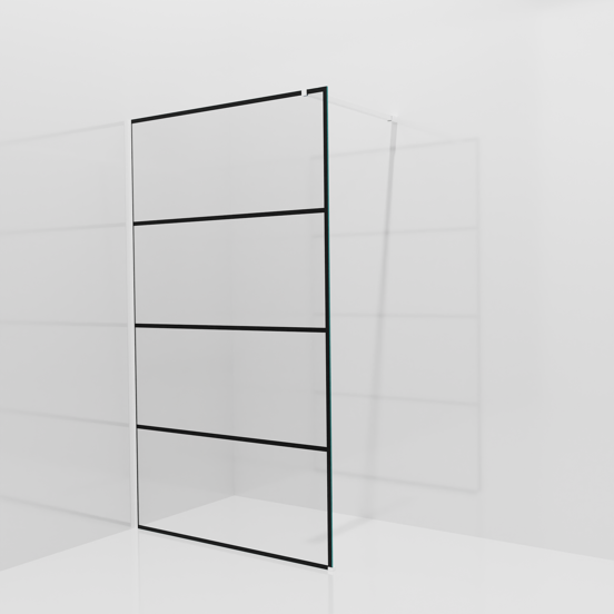 Balmani Modular inloopdouche: 120 x 200 cm, Lined met coating, Mat witte profielen