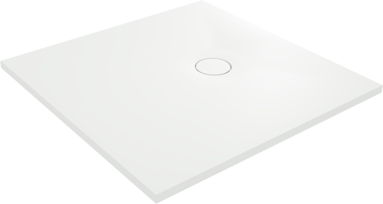 Balmani Lago Duschwanne: 100 x 100 cm, Solid Surface, Weiß matt