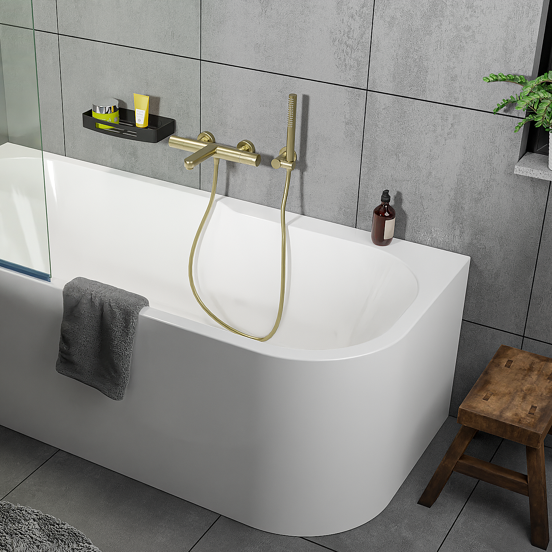 Blaufoss Apollo robinet de bain robinet thermostatique montage mural extérieur Brushed Champagne Gold